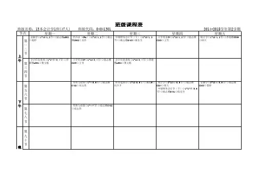 班级名称：13本会计学1班(47人)    班级代码：04041301
