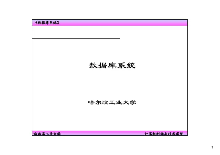 数据库系统--哈工大课件01