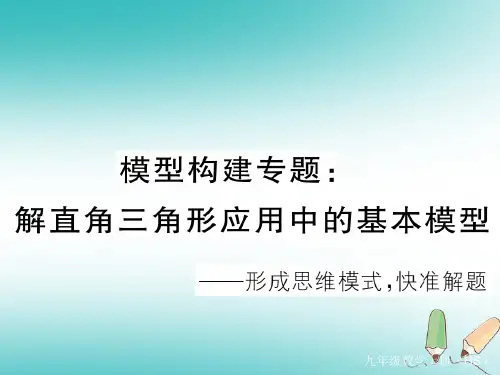 2018秋九年级数学上册 模型构建专题 解直角三角形应用中的基本模型习题讲评课件 (新版)华东师大版