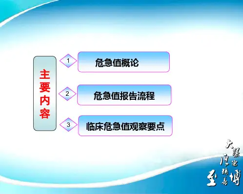 临床危急值观察要点概述PPT课件【精编】