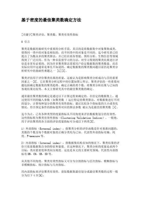 基于密度的最佳聚类数确定方法.