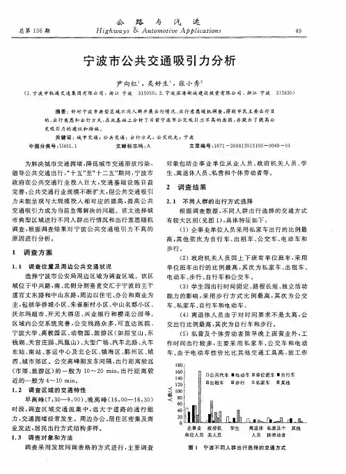 宁波市公共交通吸引力分析