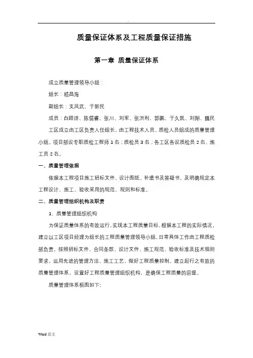 工程质量保证措施与质量保证体系