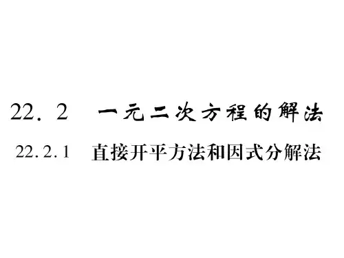 22.2.1直接开平方法和因式分解法