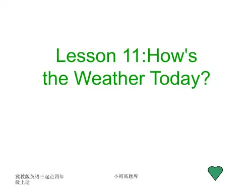 冀教英语三起点四年级HowstheWeatherTodayppt课件4