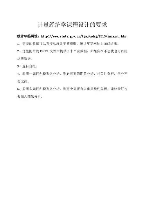 计量经济学课程论文模板