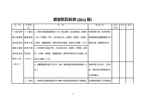 爱婴医院标准