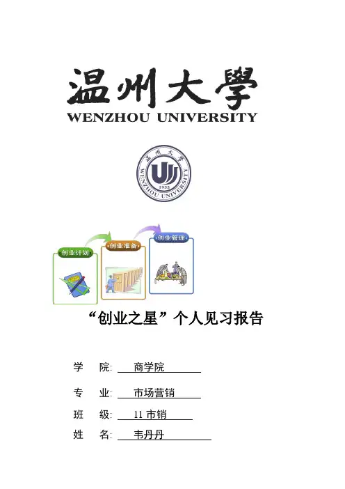 “创业之星”个人见习报告