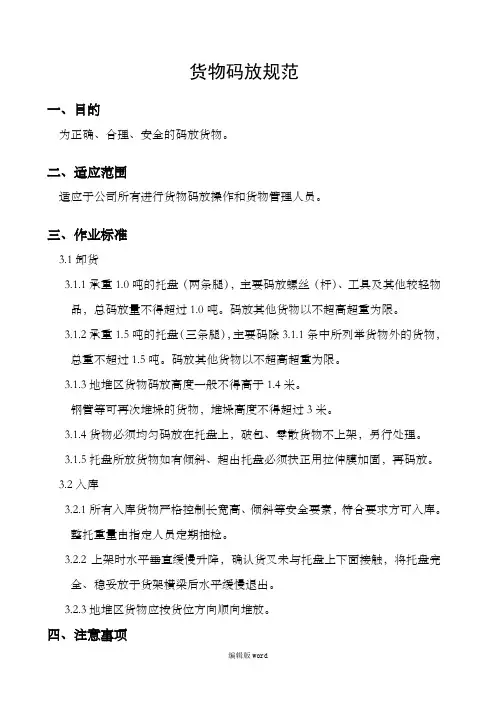 货物码放规范 2