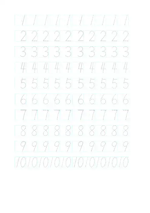 幼儿阿拉伯数字描红(0-100)打印版