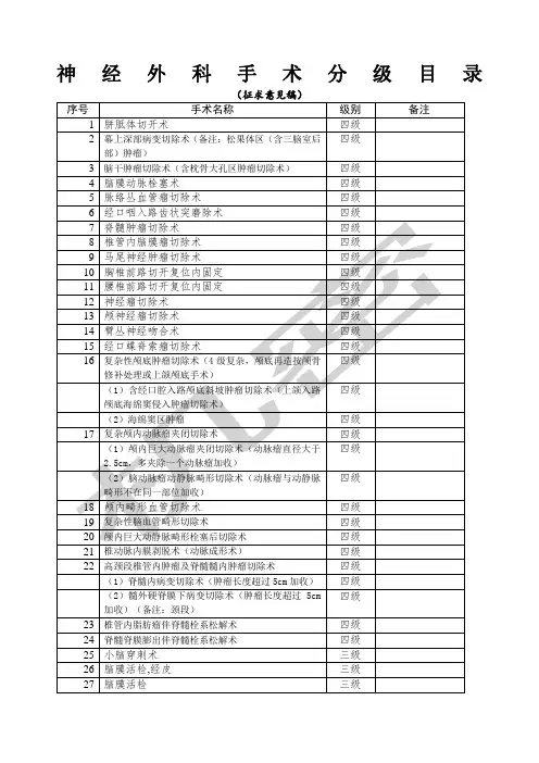 神经外科手术分级