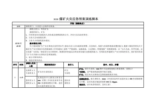 火灾应急预案演练   (脚本)