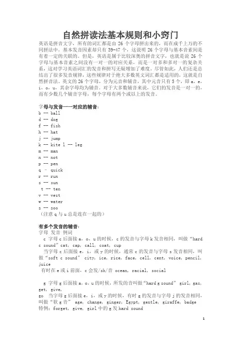 【通用版】2019届小升初英语复习：语音-自然拼读法2