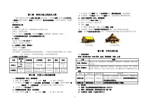 中华书局版七年级上册历史复习题