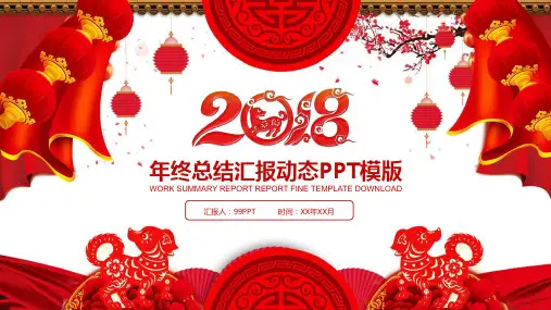 2018年终总结汇报动态ppt通用模板