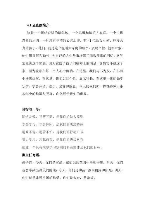 班级简介