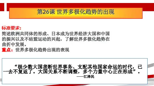 《世界多极化趋势的出现》ppt课件正式版