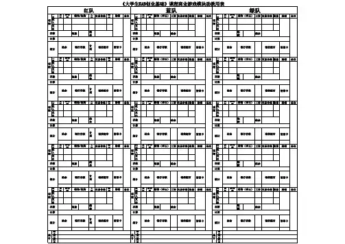 KAB课程商业游戏模块助教用表