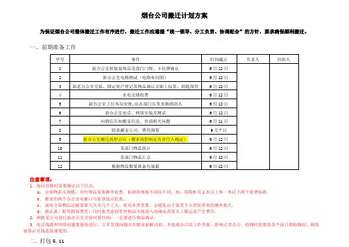 新办公室搬迁方案