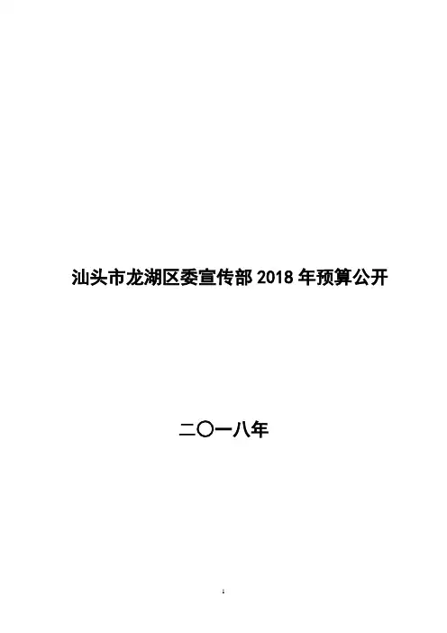 汕头龙湖区委宣传部2018年预算公开