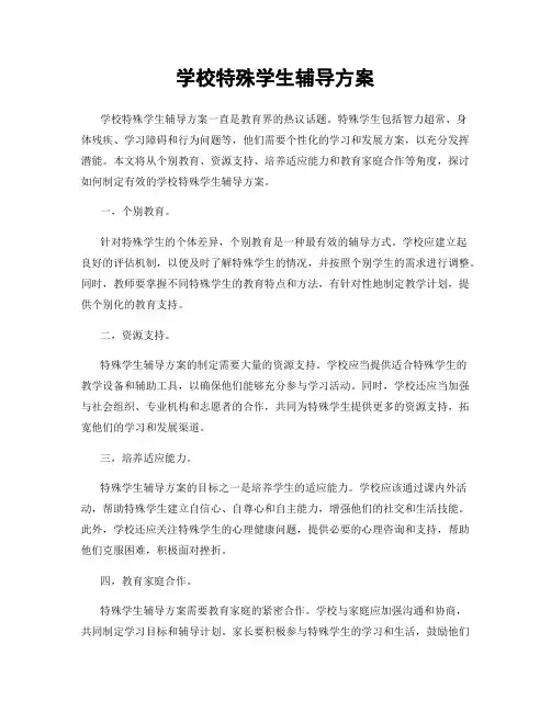 学校特殊学生辅导方案