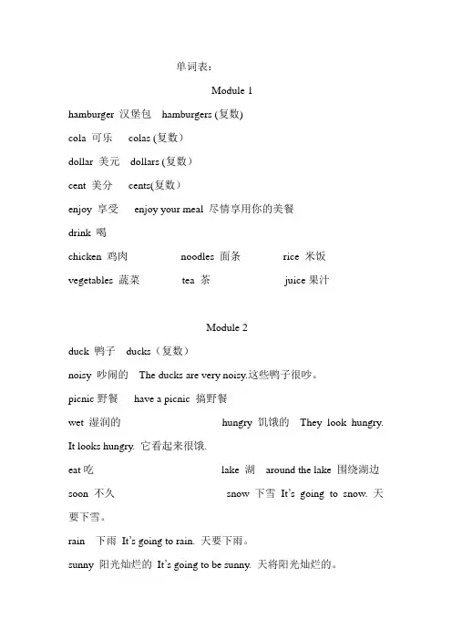 六年级英语下册单词表