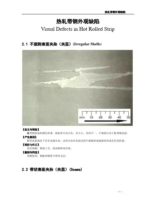 热轧带钢缺陷图谱