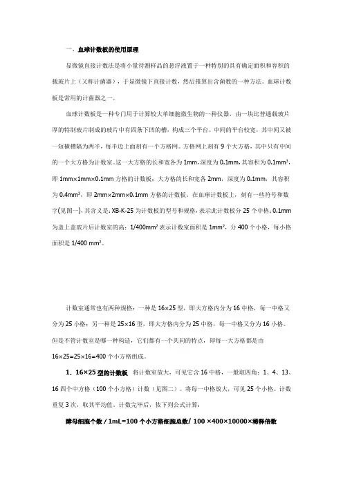 血球计数法计数原理