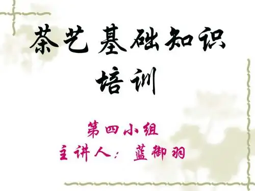 茶艺社基础知识培训