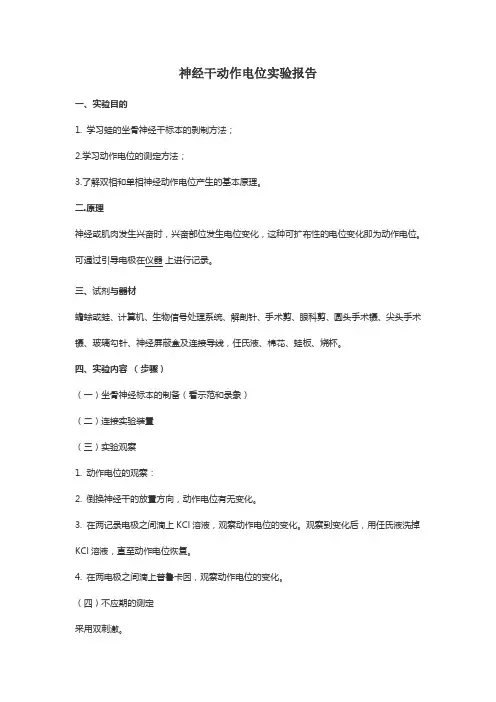 神经干动作电位实验报告