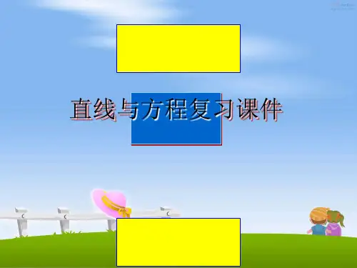 最新直线与方程复习课件