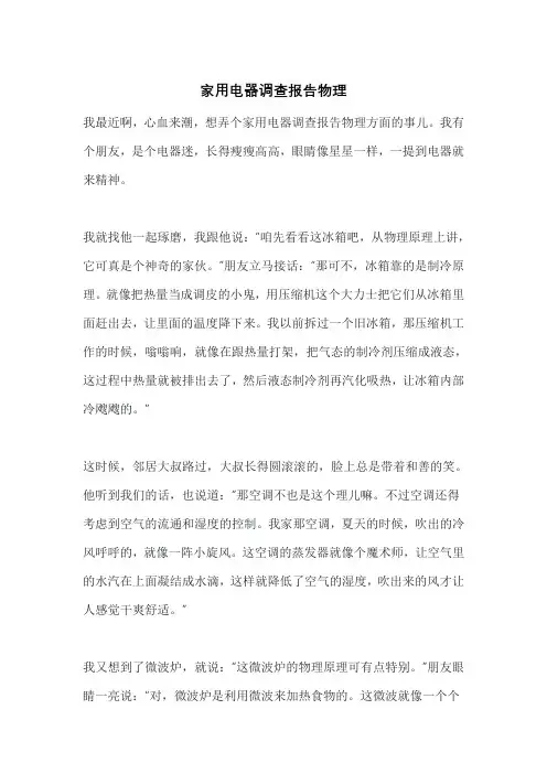 家用电器调查报告物理