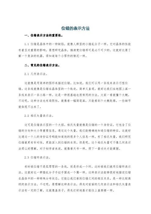 位错的表示方法
