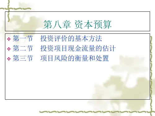 资本预算培训课件1