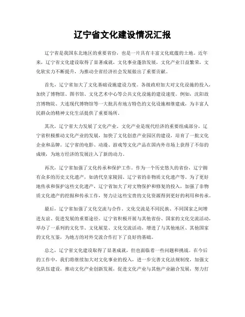 辽宁省文化建设情况汇报