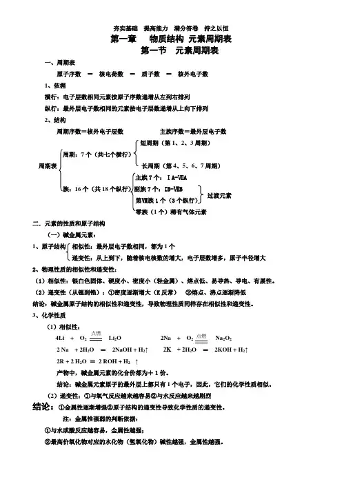 人教版化学必修二第一章知识点总结 2