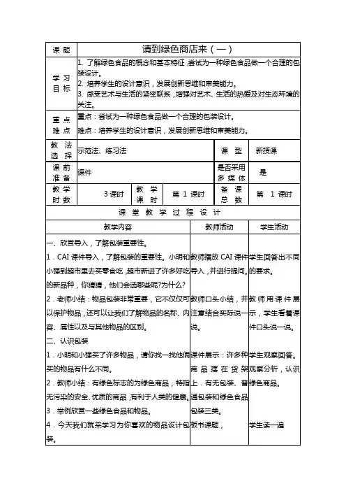 湘教版六年级美术下册导学式教案1-10课时
