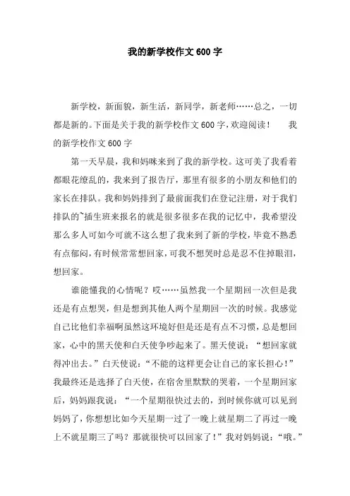 我的新学校作文600字