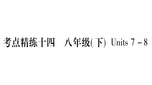 2019版英语中考考点增分练(实用课件)湖北专用版:考点练14