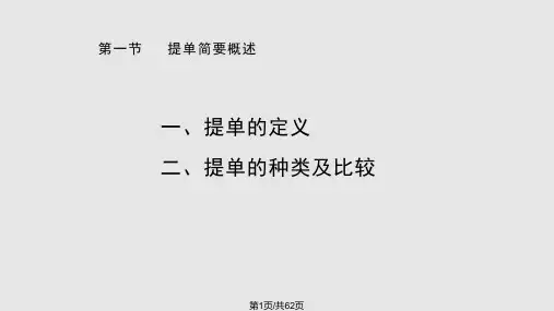 集装箱多式联运提单PPT课件