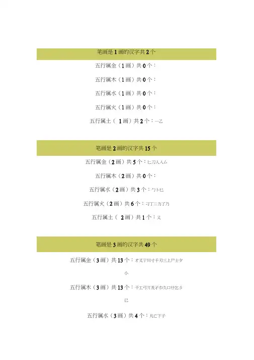 康熙字典-繁体字笔画五行1-30 2