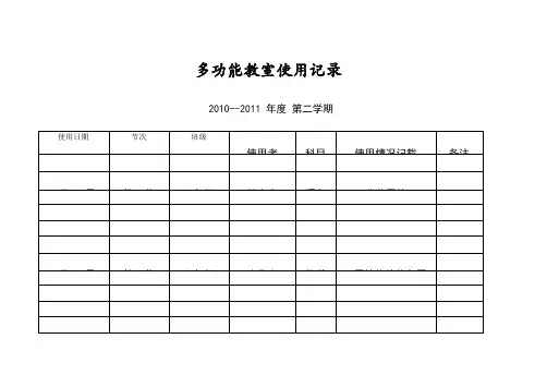 多功能教室使用记录(1)