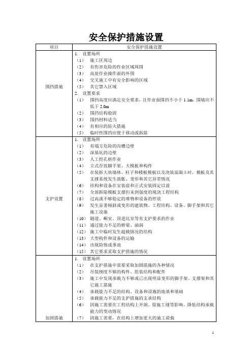 送电线路安全保护措施设置