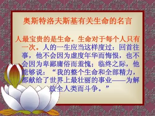 热爱生命(节选) 课件