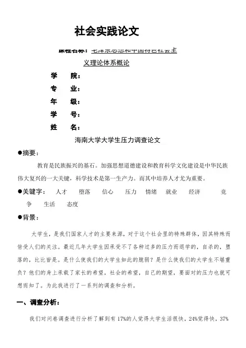 社会实践论文
