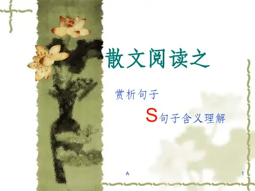 散文阅读句子分析
