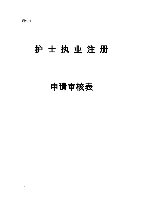 护士首次注册申请表
