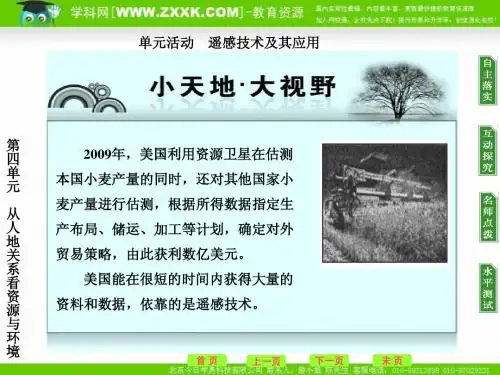 第4单元 单元活动遥感技术及其应用