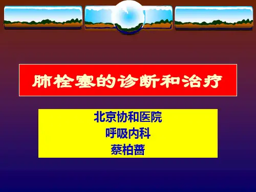 肺栓塞(医大)讲座课件