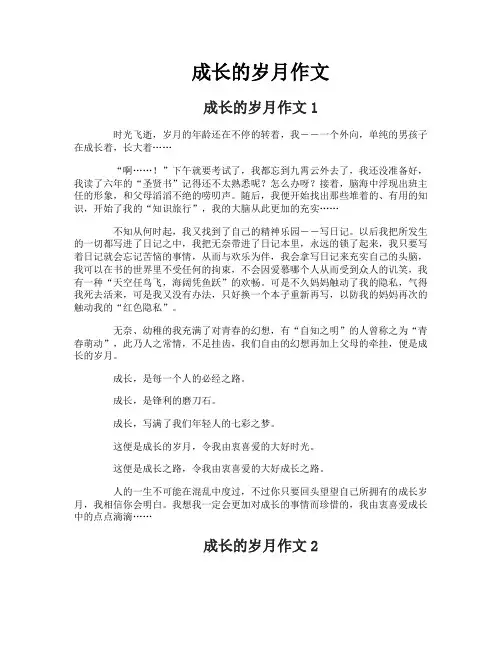 成长的岁月作文
